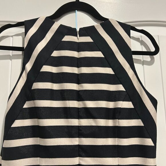 ELIZA J Navy and Cream Striped Sleeveless Midi Dress Women’s Size S - Picture 6 of 8
